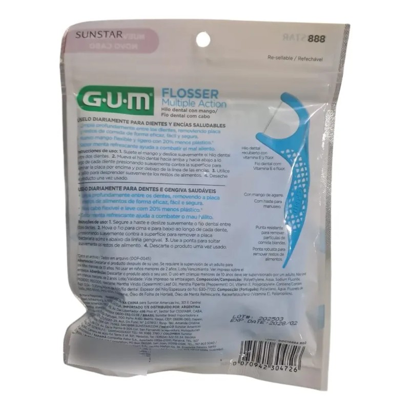 Hilo Dental Flosser Acción Múltiple Con 40 Gum