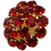 Goldgöre 5 Elegant Metal Buttons Red Gold with Rhinestones with