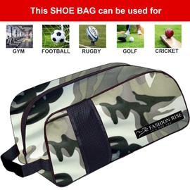 Waterproof Sports Boot/Shoe/Travel Bag for Football Cricket Rugby Golf Toiletry Gym for Men/Women (Camo Grey)