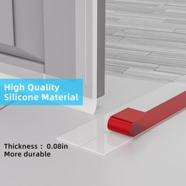 Elvone Weather Stripping, Door Draft Stopper Silicone Seal Strip for House and Glass Shower Doors for Collision and Side Gaps of Door and Windows, 20FT(L)，2 in(W)，Transparent
