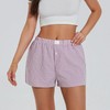 Women's Summer Striped Shorts and Plaid Elastic Waist Shorts Sleepwear