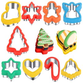 ETERSION Christmas Cookie Cutters 2" to 3.5" 9 Pieces Cookie Cutters Christmas Shapes
