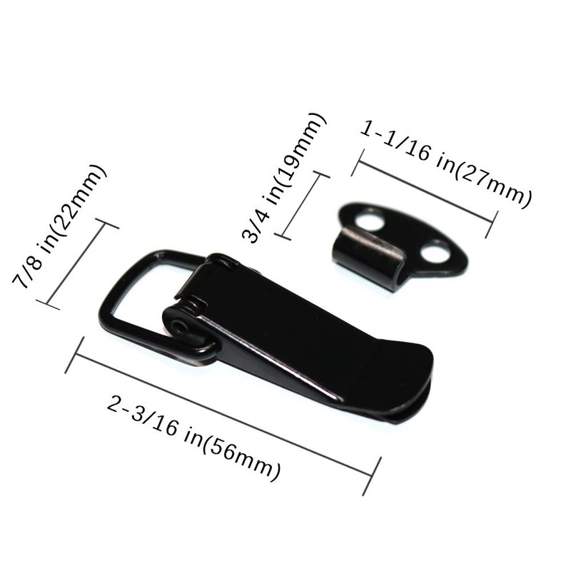 BERYLER Black Toggle Latch, Steel Spring Loaded Toggle Latch, Black
