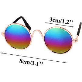 Black Cat Small Dog Sunglasses Vintage Round Metal Reflection Sunglasses Funny Pet Photos Cool Props Accessories Dog Sunglasses Apparel Accessories