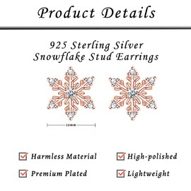 Josfeva Silver Christmas Earrings Women, 925 Sterling Silver Christmas Stud Earrings, Snowflake Elk Pearl Stud Earrings Silver for Women, 10 mm Silver Sleeping Stud Earrings for Winter Christmas,