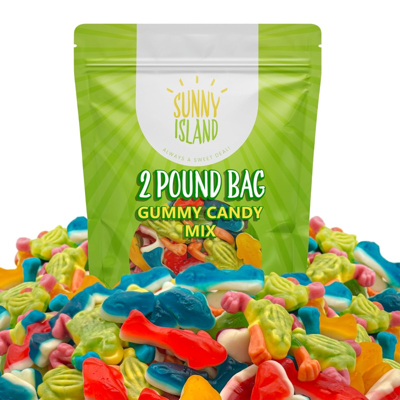 Gummy Sharks and Rainforest Frogs Candy Mix | 2 Pound