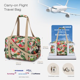 SPAHER Cabin Bag 40x20x25cm Ryanair Foldable Travel Duffle Bag Carry-on Hand Luggage Small Under-seat Cabin Bag Lightweight Holdall Suitcase Handbag