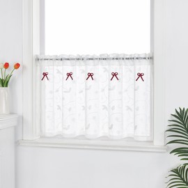 American country style embroidered gauze curtain bistro curtain kitchen curtain.