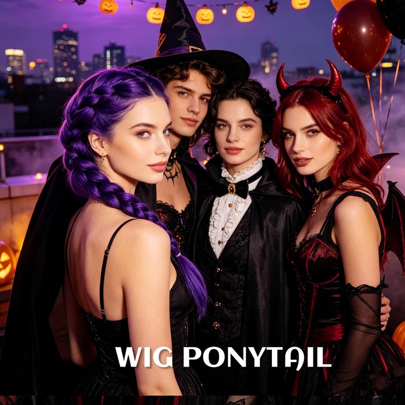 26 Inch Purple Hair Extensions, Purple Braid with a Drawstring