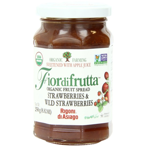 Rigoni di Asiago Fiordifrutta Organic Strawberry Fruit Spread, 8.82 Ounce (Pack of 1), Strawberry