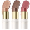 FALOCUTUS 3 Pcs MEDIUM-DEEP Contour Stick Set,Cream Blush & Highlighter