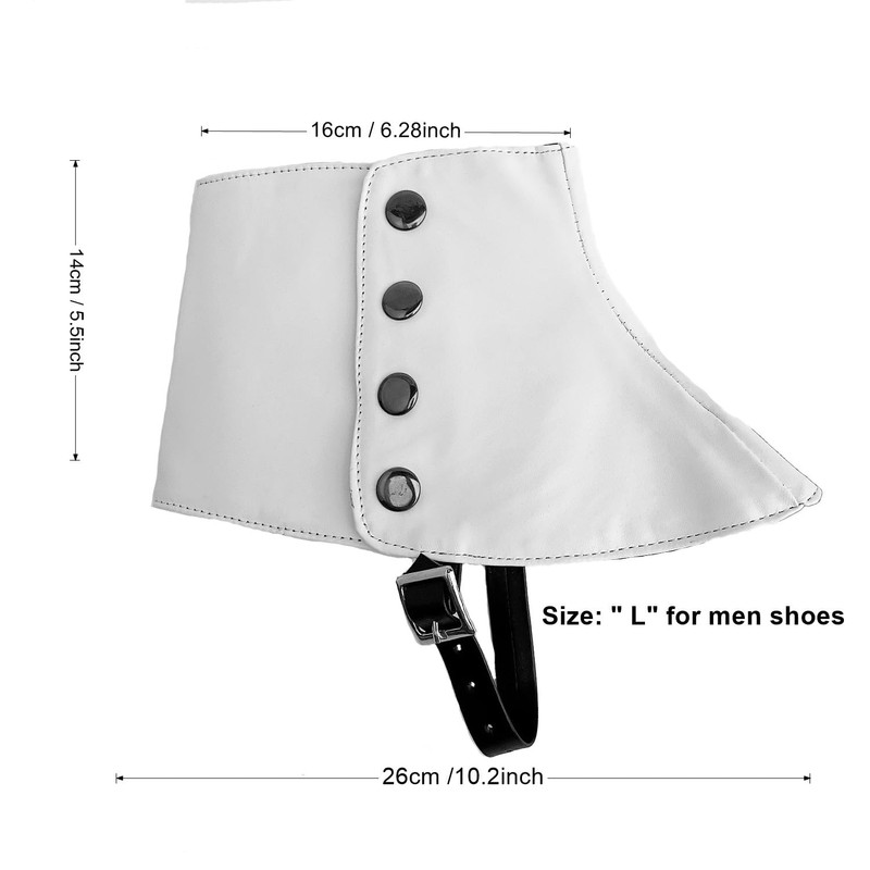 Men's Gangster Spats 20s Leather Boot Covers for Men Snap