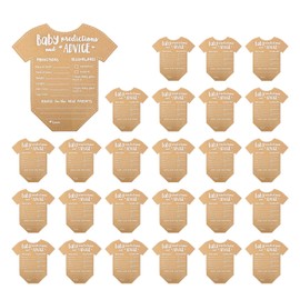 25-Piece Baby Shower Blessing Cards, Kraft Paper Cards, Baby Game Cards, Baby Prediction Cards, Baby Advice Cards, Gender Reveal Decoration Set