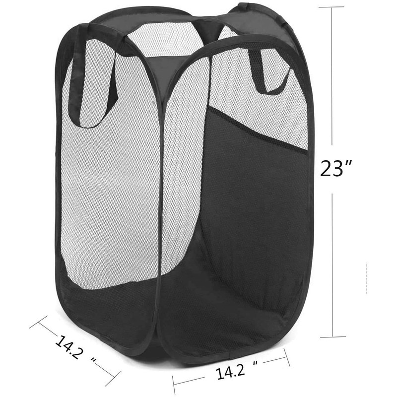 BENJUNC 2 pop-up foldable mesh laundry baskets (each with 2