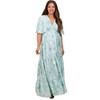 PinkBlush Sage Floral Short Sleeve Deep V-Neck Tiered Maternity Maxi