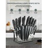 EUNA Knife Block Set, 19 PCS Kitchen Knife Set with
