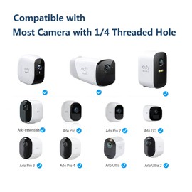 OkeMeeo Gutter Mount for Arlo Pro 4/Pro 3/Arlo Ultra 2/Arlo Ultra/Arlo Essential/Arlo Solar Panel, No Drill Mount for eufy Cam 2C Pro/2C/eufy SoloCam C210/SoloCam C120(Black, 2 Pack)