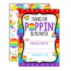 Pop On Over Popper Fidget Toy Birthday Thank You Notes,