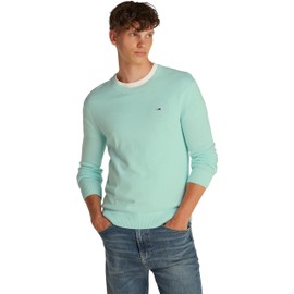 Tommy Jeans Men's Crew Neck Jumper, Green (Spring Mint), XXL