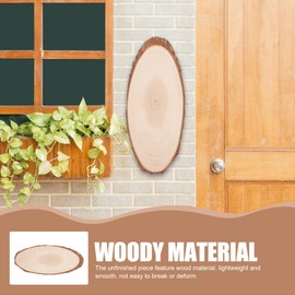SEWACC Nature Unfinished Wood Slices Tables Centerpieces 12 Inches Wooden Circle Wood Slabs Oval Cutout Basswood for Wedding Tree Trunk Decor DIY Painting Crafts Plaque