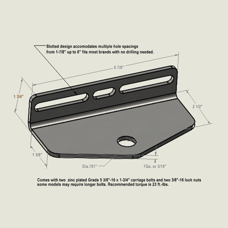 Rigid Hitch Universal Trailer Hitch For Riding/Zero Turn Lawnmowers (RHA-003-B)