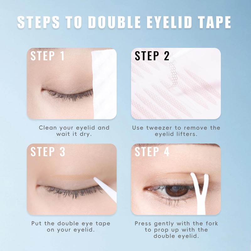 GEMERRY Slip-on Eyelids Stripes Invisible, 1392 Pieces Eyelid Stripes, Invisible