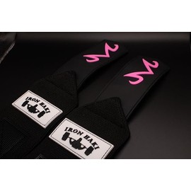 Anime Wrist Wraps Ideal for Weightlifting, Powerlifting, and CrossFit. One Size Fits All. Premium Wrist Support for Gym Workouts (Black/Pink)