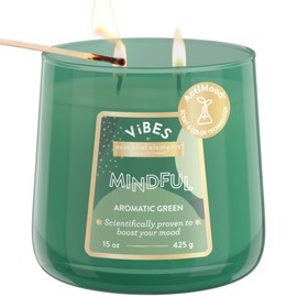 Candle-Lite Vibes Aromatic Green Scented Candles, Aromatherapy Mood-Enhancing, 15 oz 2-Wick Jar, 86 Hours Burn Time, Perfect Relaxation Holiday Gift for Women