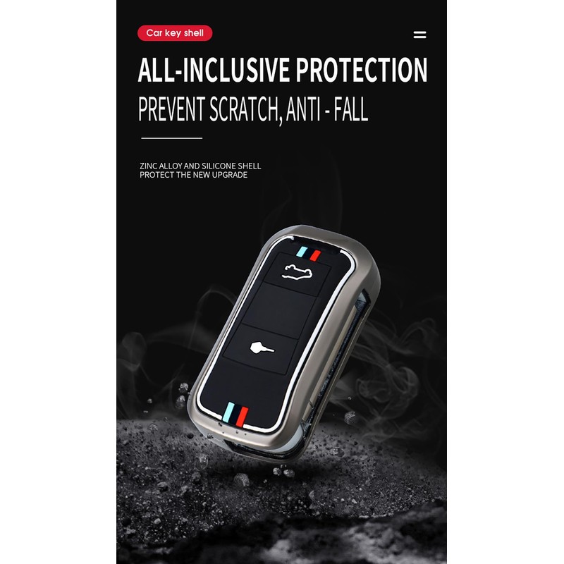 Ysbxitu Metal Car Key Case Protective Cover Fits for Cayenne