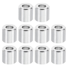 PATIKIL M2 Aluminum Spacers, 10 Pieces Metal Spacers Aluminum 2.6mm ID x 5mm OD x 5mm L Aluminum Spacer Screw Stand Round for M2 Screw Bolts