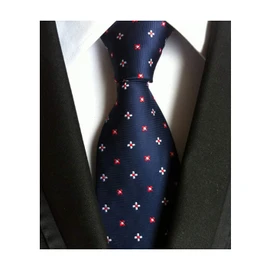 Secdtie Hombres Clásico Color Sólido Lazos Suave Negocios Casual Traje Corbatas, blanco, rojo, azul marino (Navy Red White), Talla única