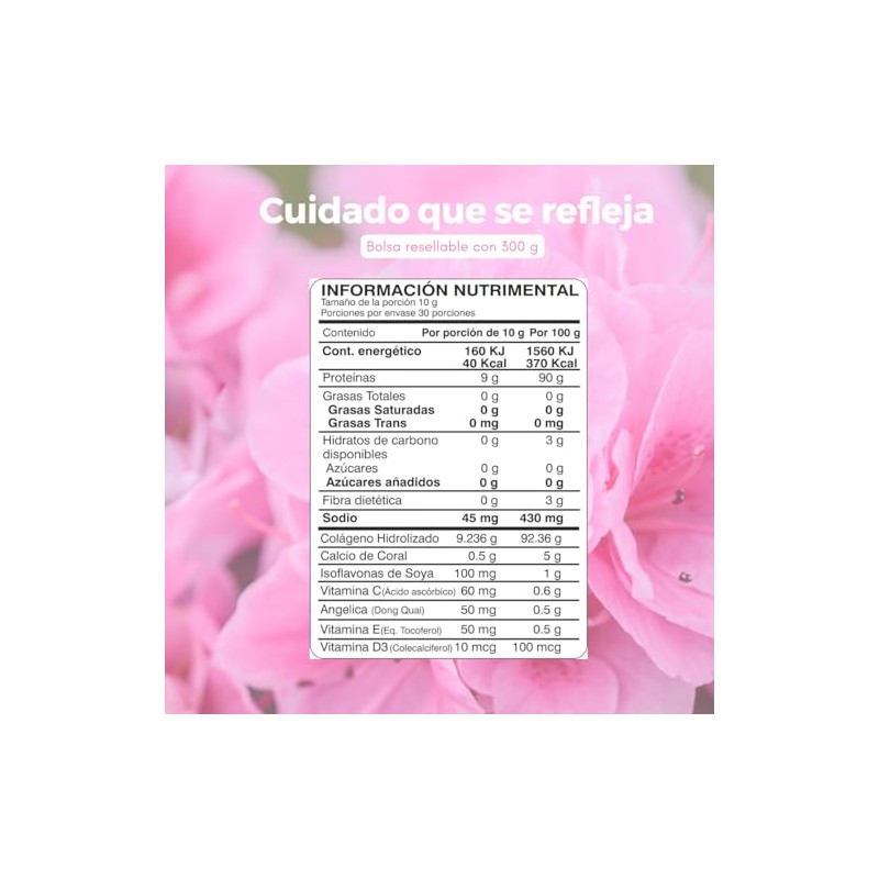 BIOSUPLE | Colágeno Hidrolizado adicionado con Isoflavonas de Soya, Calcio