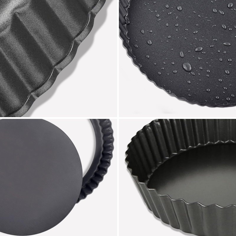 Cylogia 8 Inch Quiche Tart Pan Loose-Bottom Flan Tin Fluted