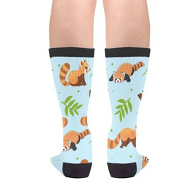 Red Panda Funny Socks Novelty Crew Gifts Crazy Socks for Women & Men One Size