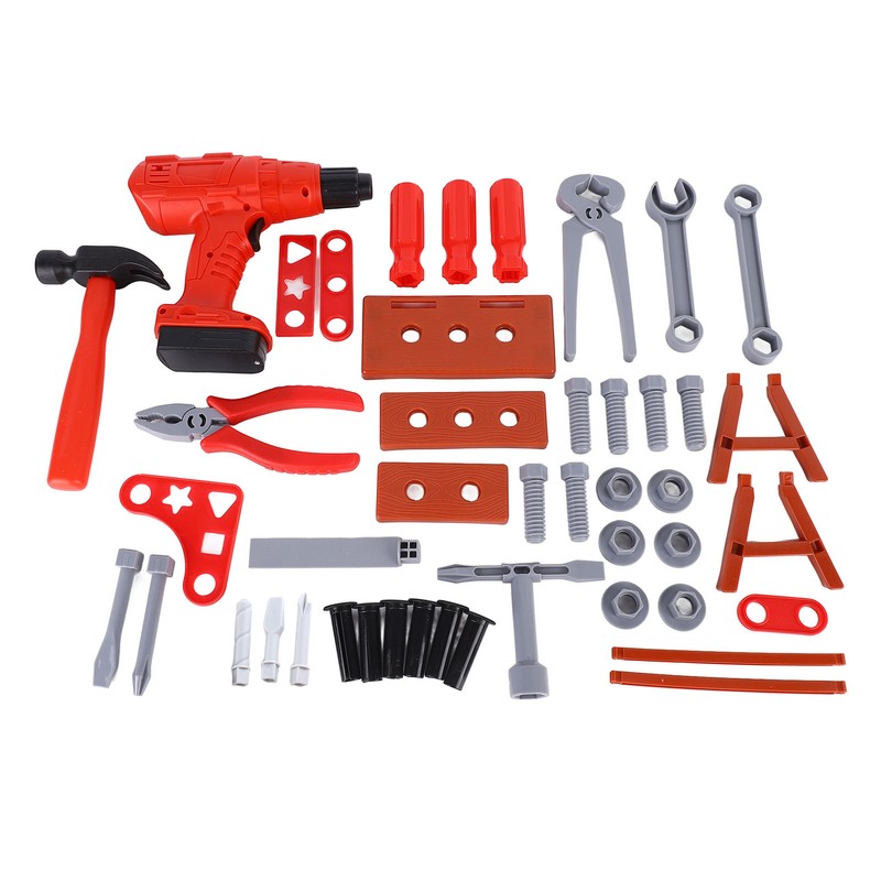 42pcs Kids Simulation Repair Tool Set Hammer Wrench Electric Drill