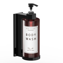 NICEME 1 x 300ml Plastic Soap Dispenser, Plastic Shampoo Dispenser for Filling, Pump Bottle + Sticker