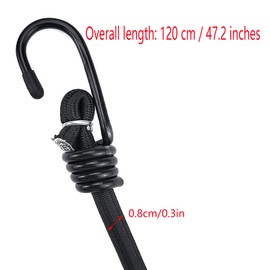 Tensioning Rope with Hooks in Lengths Tarpaulin Tensioner Tensioning Strap Expander Bicycle Tie Down Strap with Hooks Luggage Tensioning Straps Expander with Hook Black for Different Luggage Types