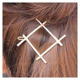 Yheakne Boho Square Hair Clip Silver Hollow Square Hairclips Barrette Vintage Hair Barrette Pins Decorative Bobby Pin Metal Minimalist Hair Accessories for Women and Girls Gifts (Square)