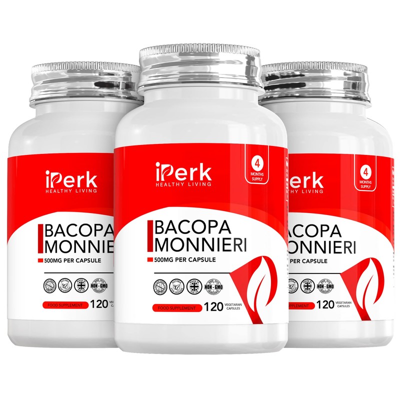 iperk Bacopa Monnieri 500mg High Strength 120 Vegan Capsules Brahmi