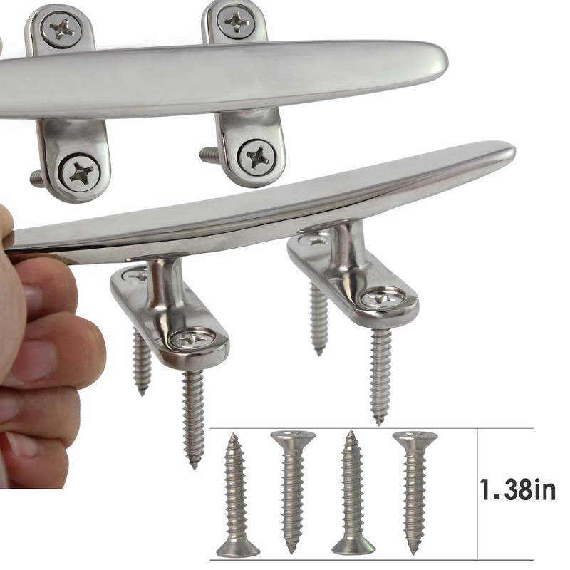 VEITHI 6 inch 316 Stainless Steel Dock Cleat Marine Boat