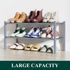 Smiry Shoe Rack, 2 Tier Bamboo Shoe Organizer, Stackable Free