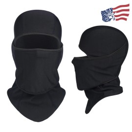 Unbranded Balaclava Ski Mask Windproof Fleece Thermal Winter Full Face Mask for Men Women - Black