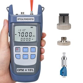 Duogalia Fiber Optical Power Meter with 10Km Light Source SC FC Connector, -70~10dBm, 10 Optic Wave Length, Optic Test Equipment for CCTV Communication Engineering