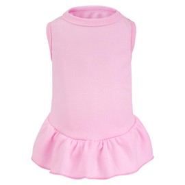 Dog Dresses Cat Skirt Solid Color Dog Clothes Summer Sleeveless Puppy Girl Clothes for Small Pet Dogs Cats (Pink, Small)