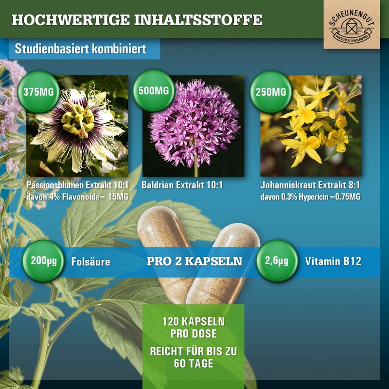 Inner Balance® St. John's Wort Valerian Passion Flower Capsules High