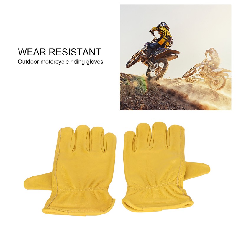 Garden Cowhide Gloves Wear Resistance Full Finger Leather Gloves for