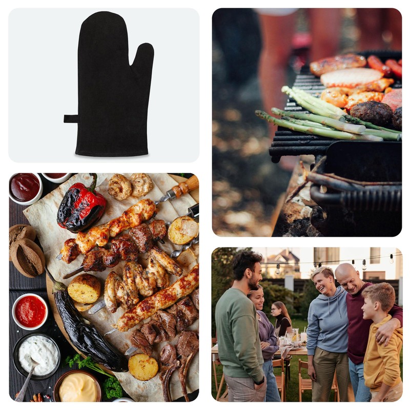 achilles Fireplace Glove with Thermal Insulation, Leather Oven Glove, Barbecue