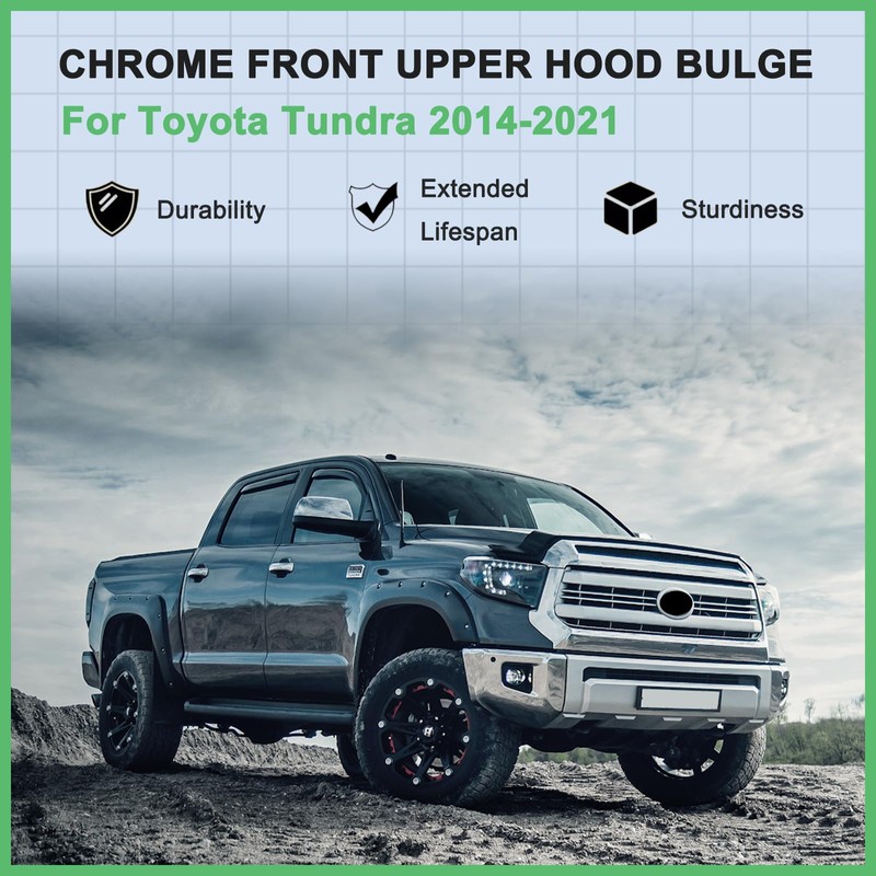 MATMACRO Front Upper Grille Compatible for Toyota Tundra Hood Bulge