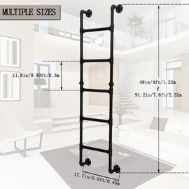 48 inch Wall Mounted Ladder Metal Window Well Egress Fire Escape Ladder Buy Bed Customizable Size for Home, Dormitories, Rooftop, Escape and Commercial Use