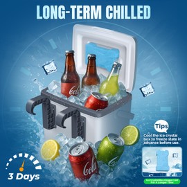 Tepsmigo 13L Insulated Poolside Cooler, Hard Cooler with Ice Crystal Box, Keeps Ice Up to 72 Hours, Portable Above Ground Pool Accessories, Pool Parties, Beach BBQ, Camping